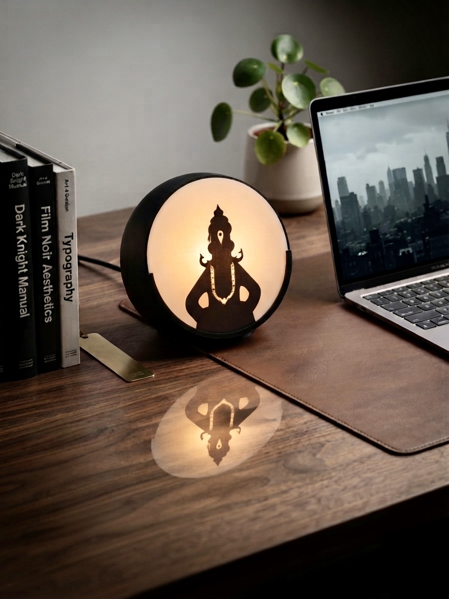 Kalaa Haus signature glow lamp on a desk
